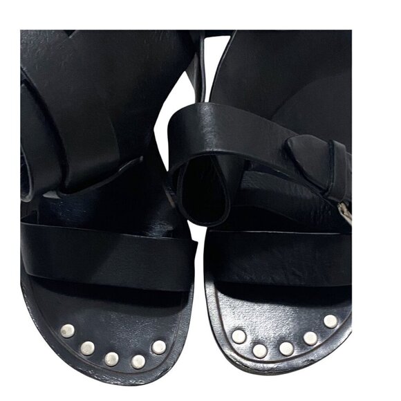 Isabel Marant Black Leather Jaeryn Mid Heel  Sandals, Size 37EU, Buckle - Picture 11 of 12